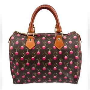 RARE Auth Louis Vuitton X Murakami Monogram Cerise Speedy 25